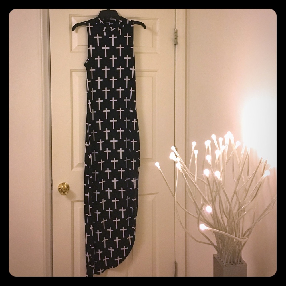 Mock neck maxi dress